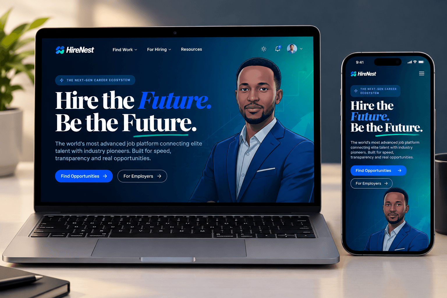Full screenshot and UI posture of HireNest – Skill-Based Job Matching Platform